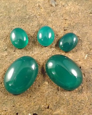 Green Agate Cabochons
