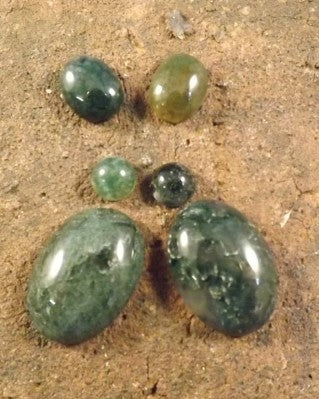 Green Moss Agate Cabochons