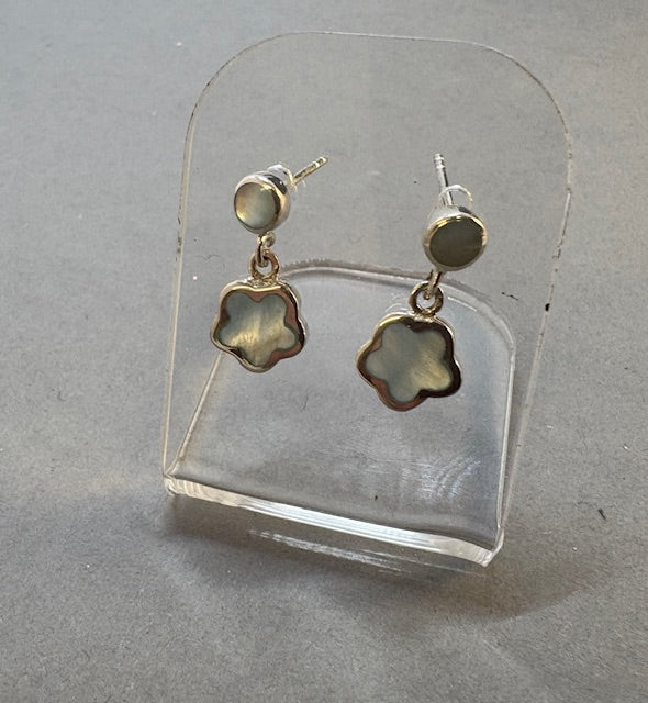 SILVER DROP EARRINGS WITH BLUE M.O.P