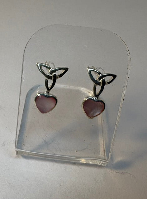 CELTIC STLYE DROP EARRINGS WITH M.O.P