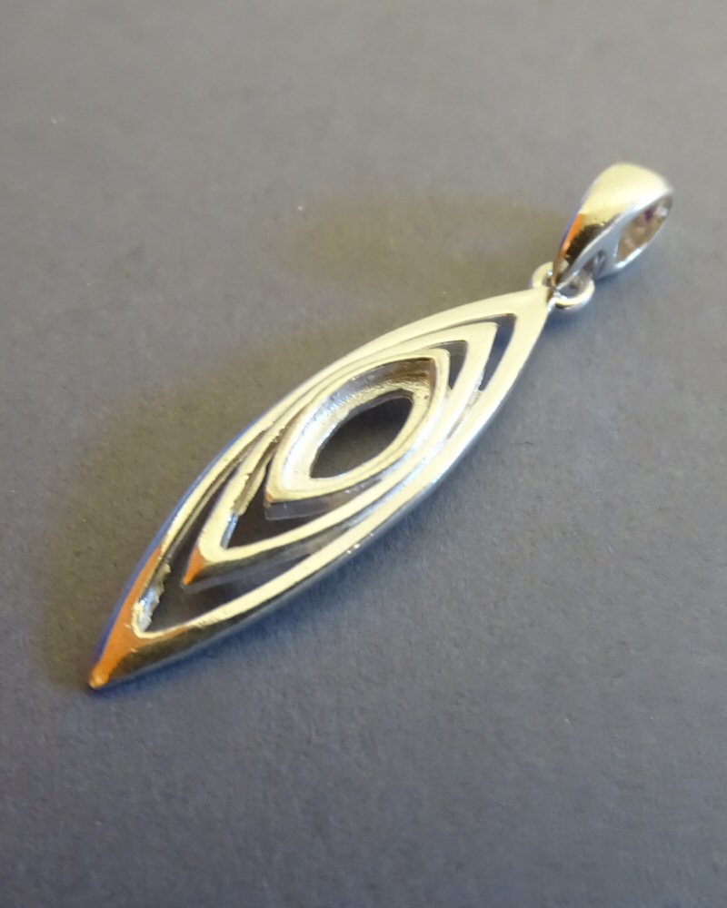 LONG SILVER PENDANT FOR CABOCHON