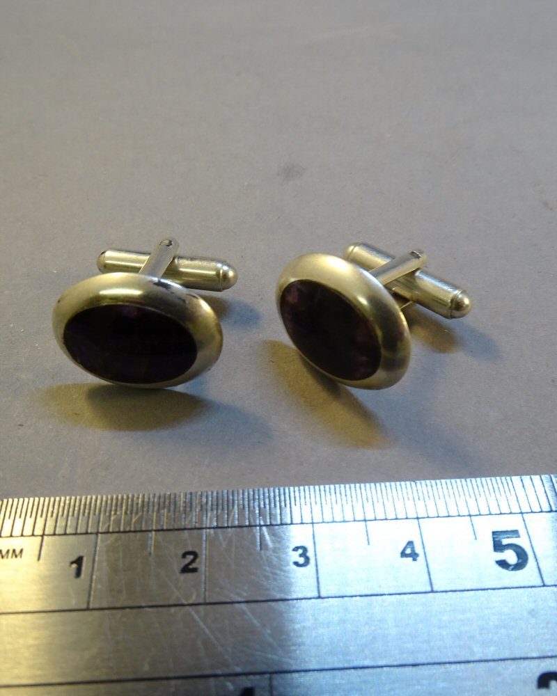 CUFFLINKS SET WITH BLUE JOHN