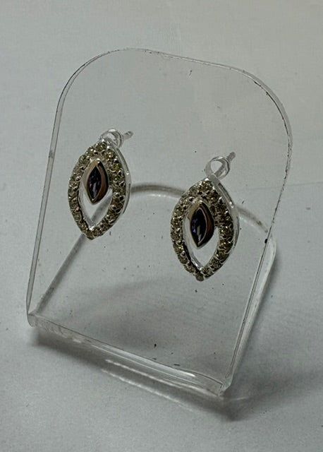 FANCY SILVER CZ EARRINGS