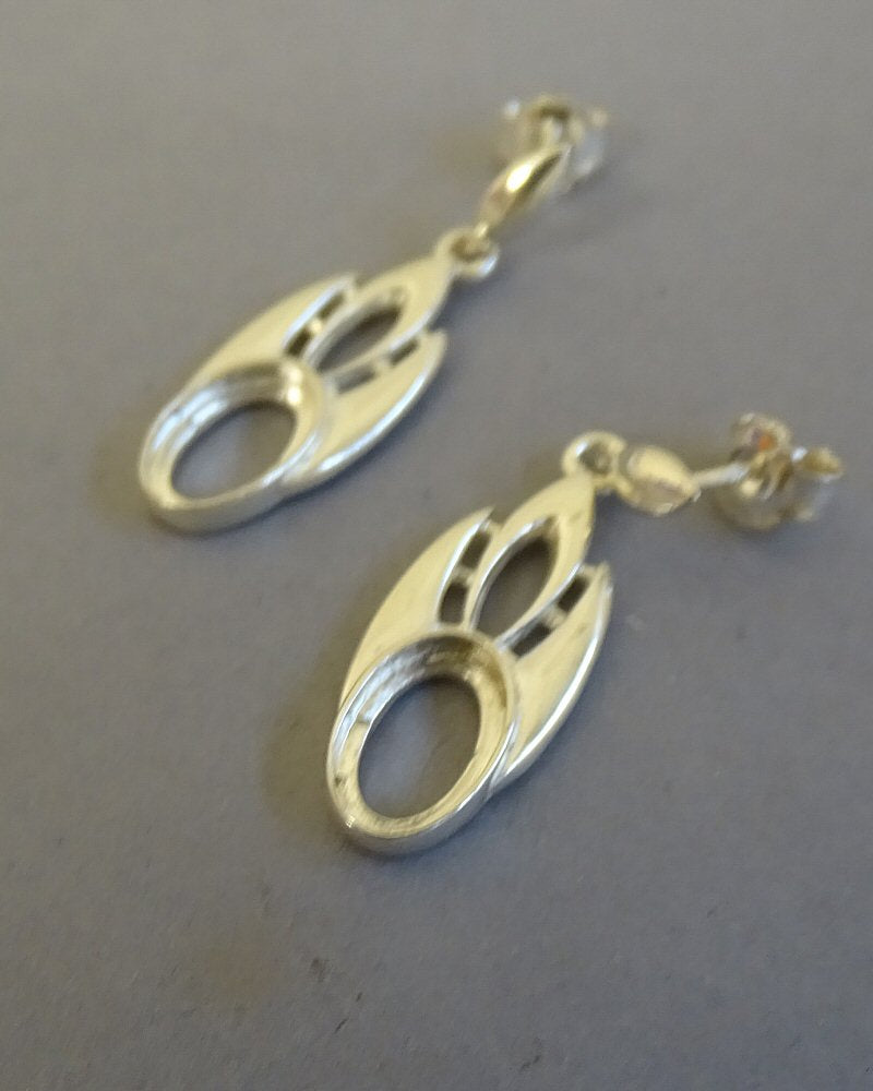 SILVER DROP EARRINGS TO FIT CABOCHON