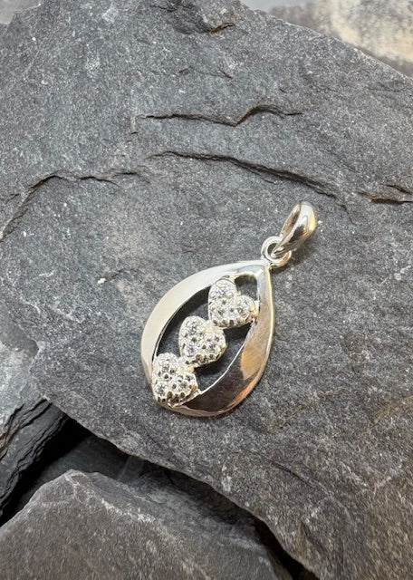 FANCY THREE HEART CZ PENDANT