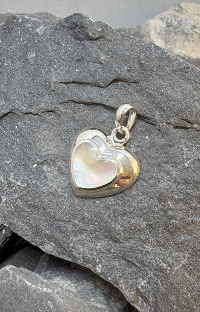 SILVER HEART PENDANT WITH M.O.P