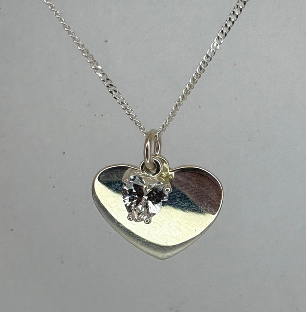 HEART SUITABLE FOR ENGRAVING WITH CZ