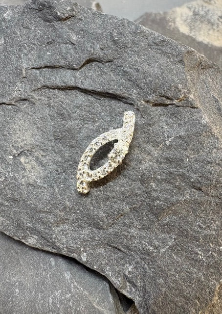 SILVER AND CZ TWIST PENDANT