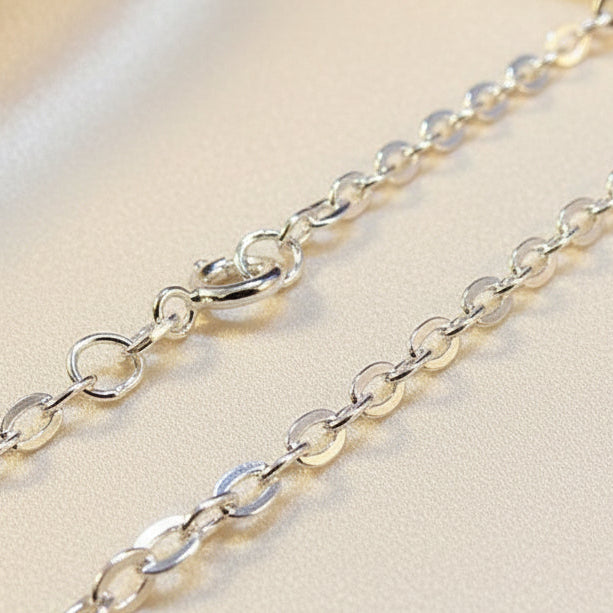 Solid Silver Heavy Trace Chain Available 18 Inch