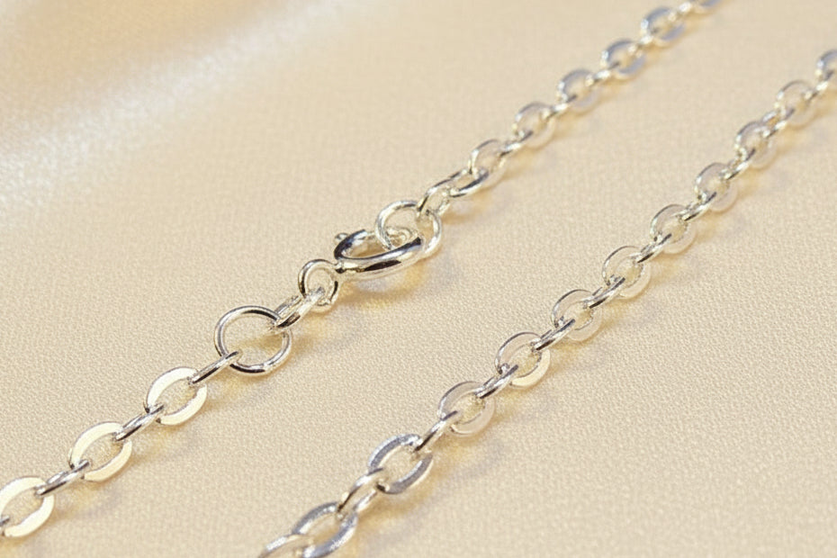 Solid Silver Heavy Trace Chain Available 18 Inch