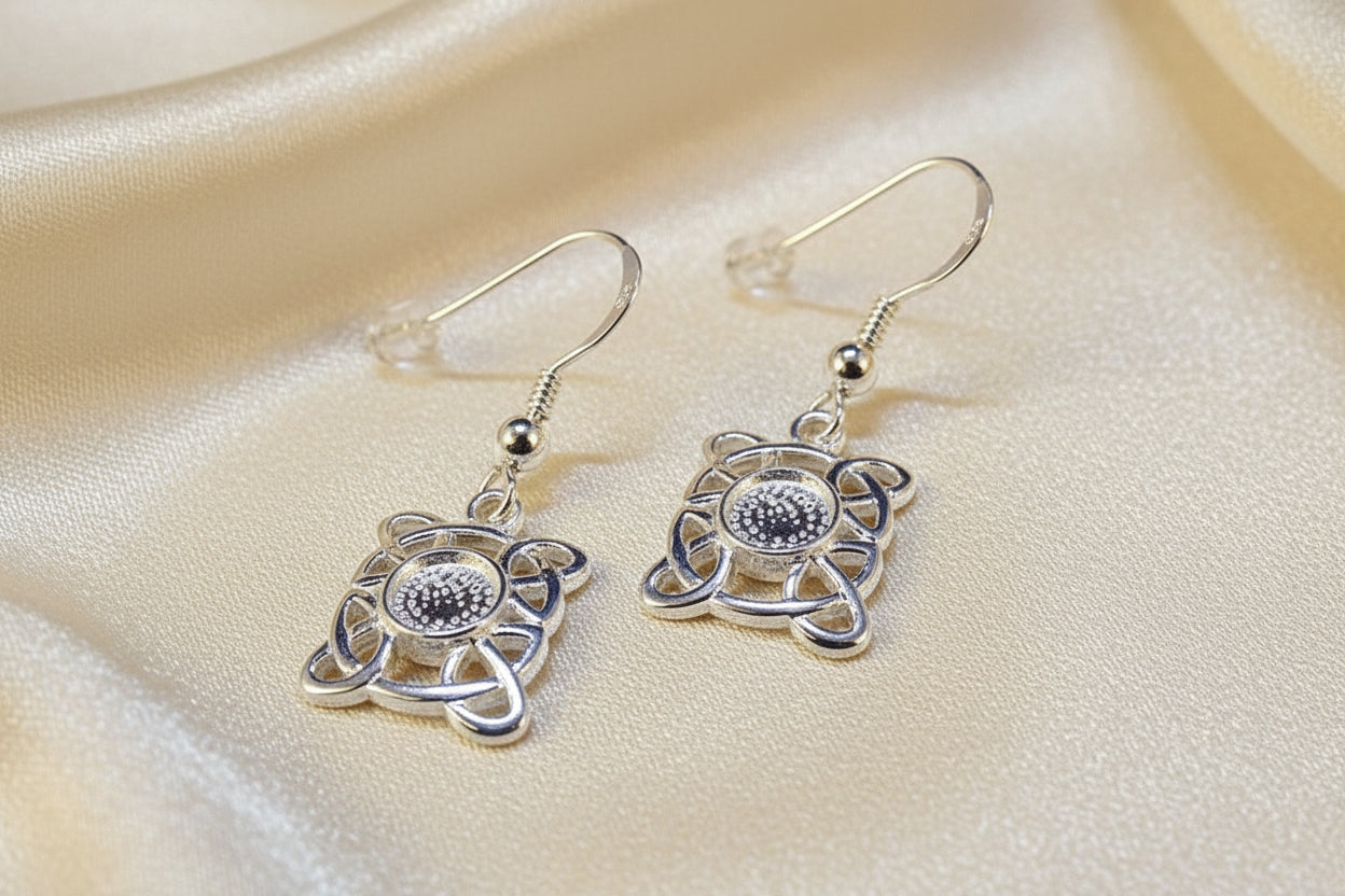 Celtic Drops Earring Castings To Fit 5mm Stone