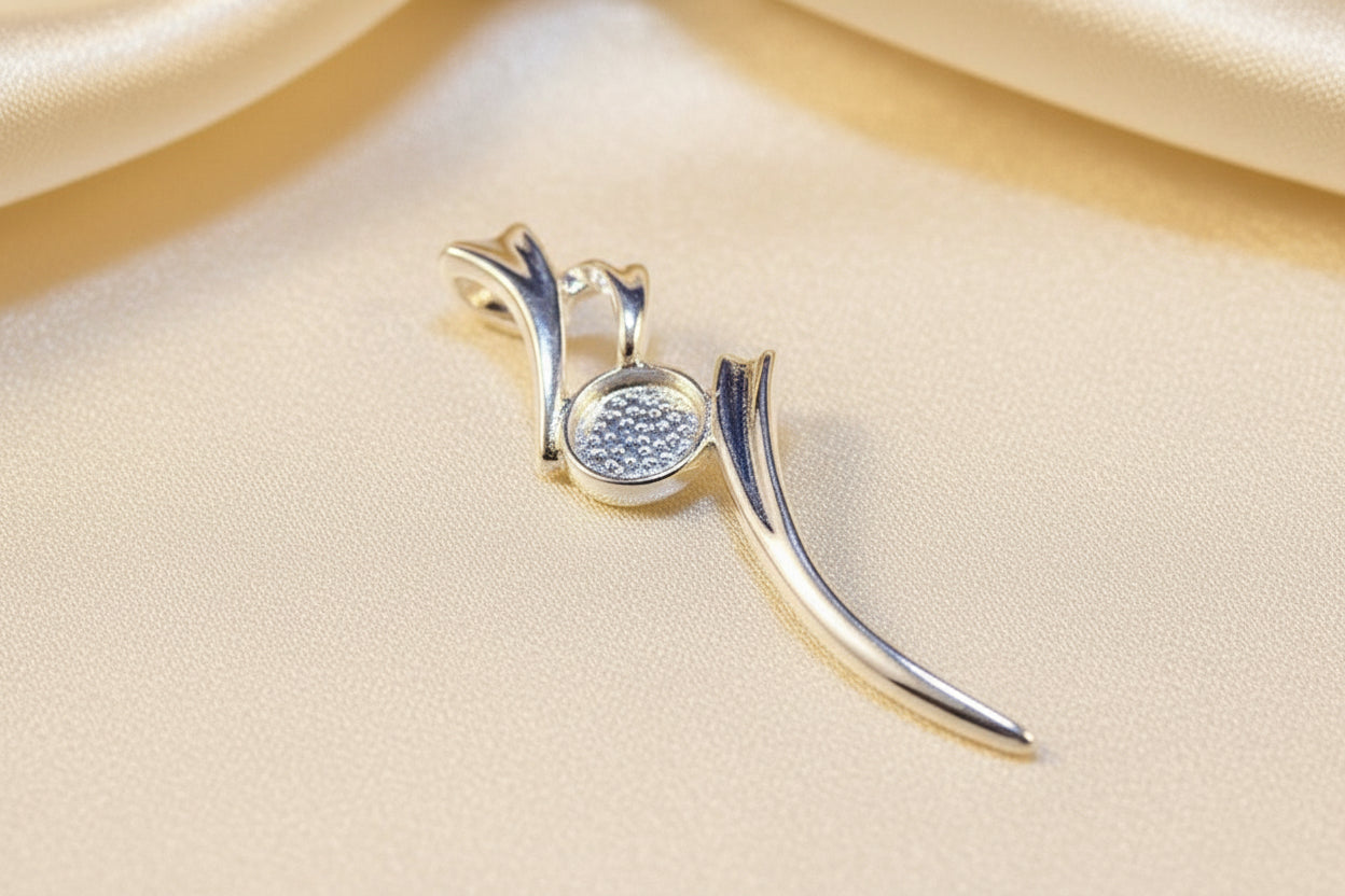Silver Pendant Mount For 6mm Stone