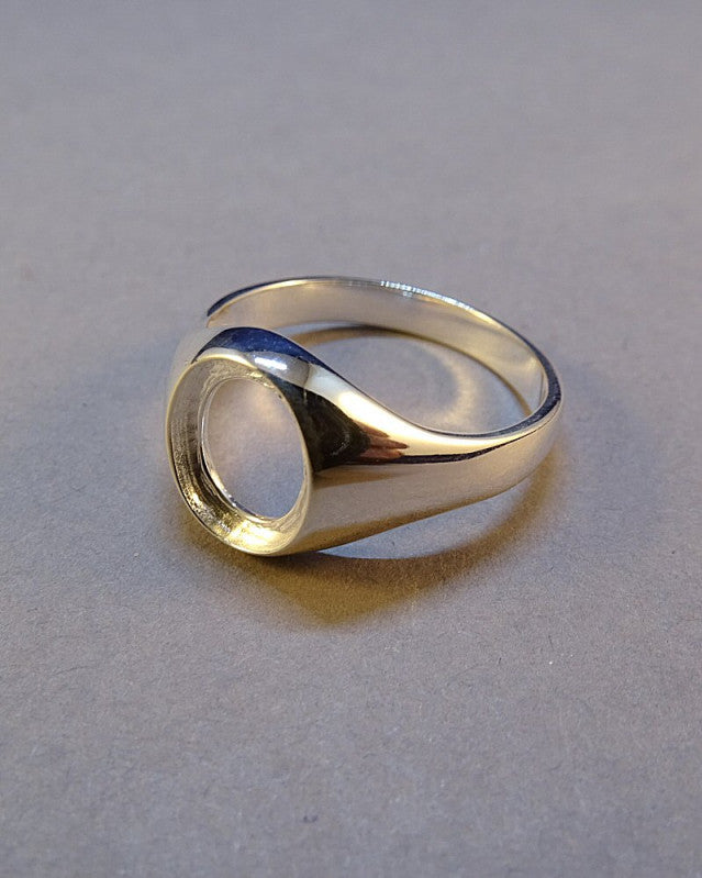 Ladies Silver Seal Ring To Fit 10x8 Cabochon