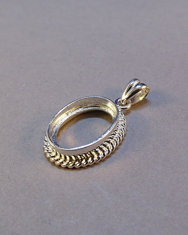 Unset Rope Pendant Bezel Mount For Cabochon