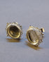 Silver Earstuds Bezel For 8x6 Cabochon
