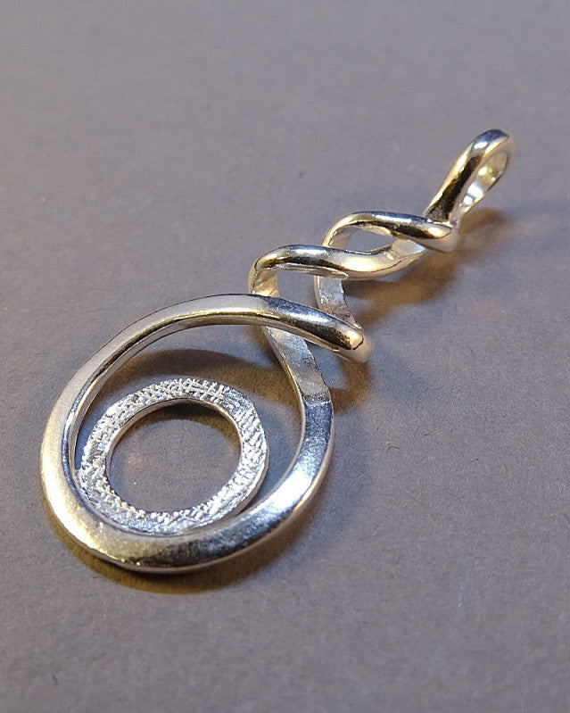 Silver Twisted Pendant Setting For 10mm Cabochon