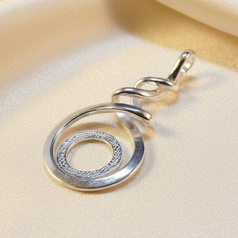 Silver Twisted Pendant Setting For 10mm Cabochon