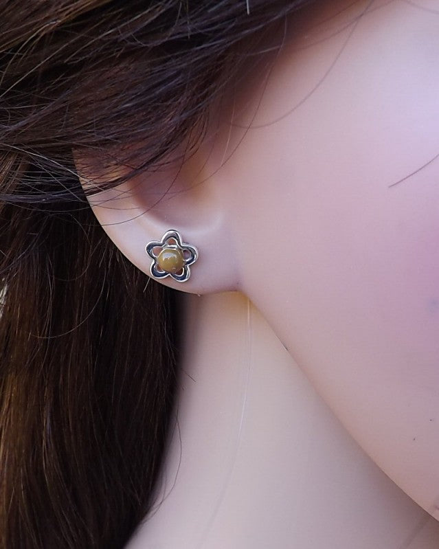 Silver Daisy Studs For 5MM Stone