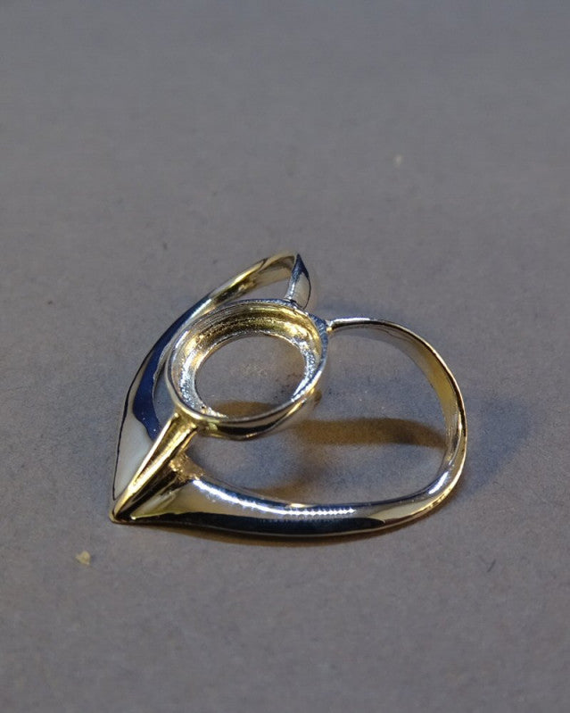 Simple Heart Pendant For 8mm Cabochon