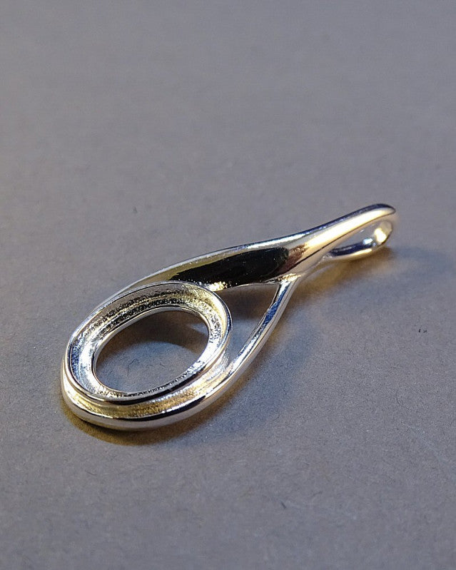 Silver Pendant Mount For 10x8 Cabochon