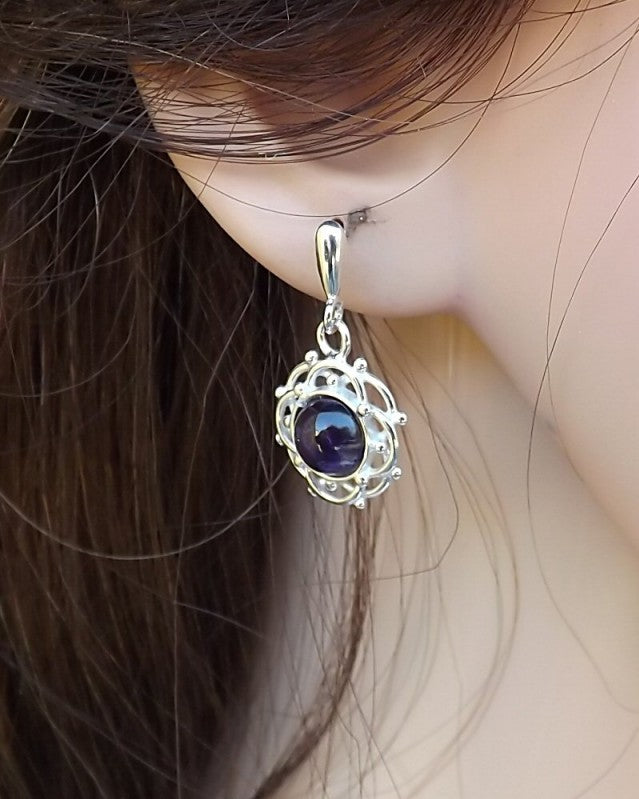 Silver Drop Earring To Fit 8mm Cabochon