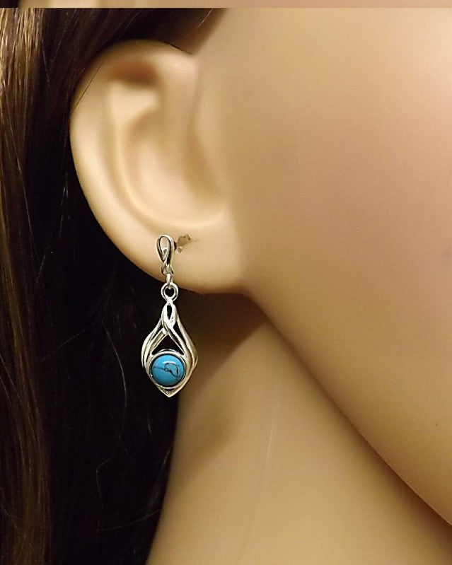 Silver Drop Earring Mounts To Fit 6mm Stones