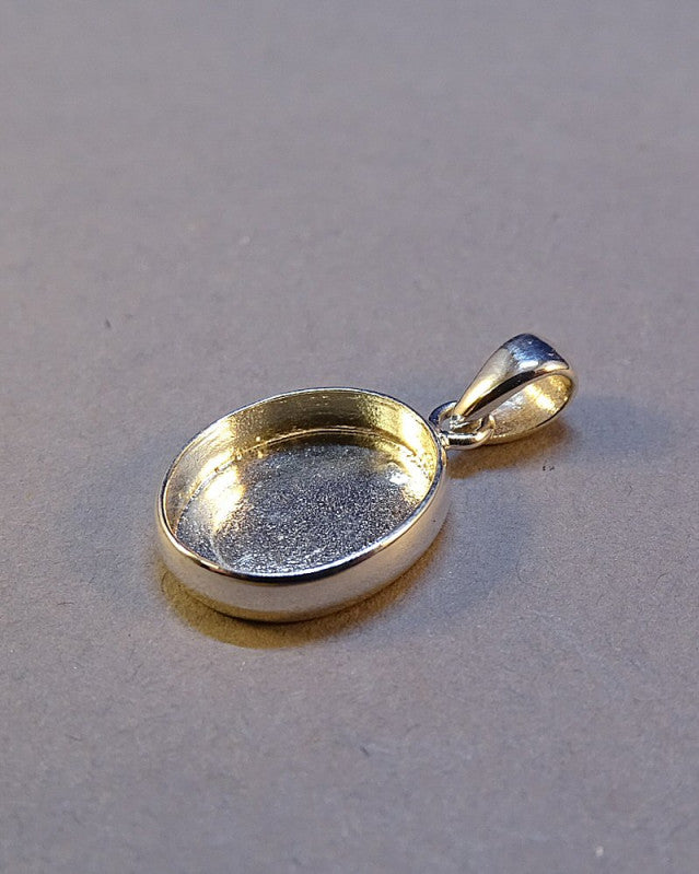 Oval 10x12 Solid Back Pendant Setting Perfect For Resin