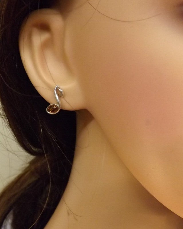 Silver Music Note Earring Setting To Fit 6x4 Stone