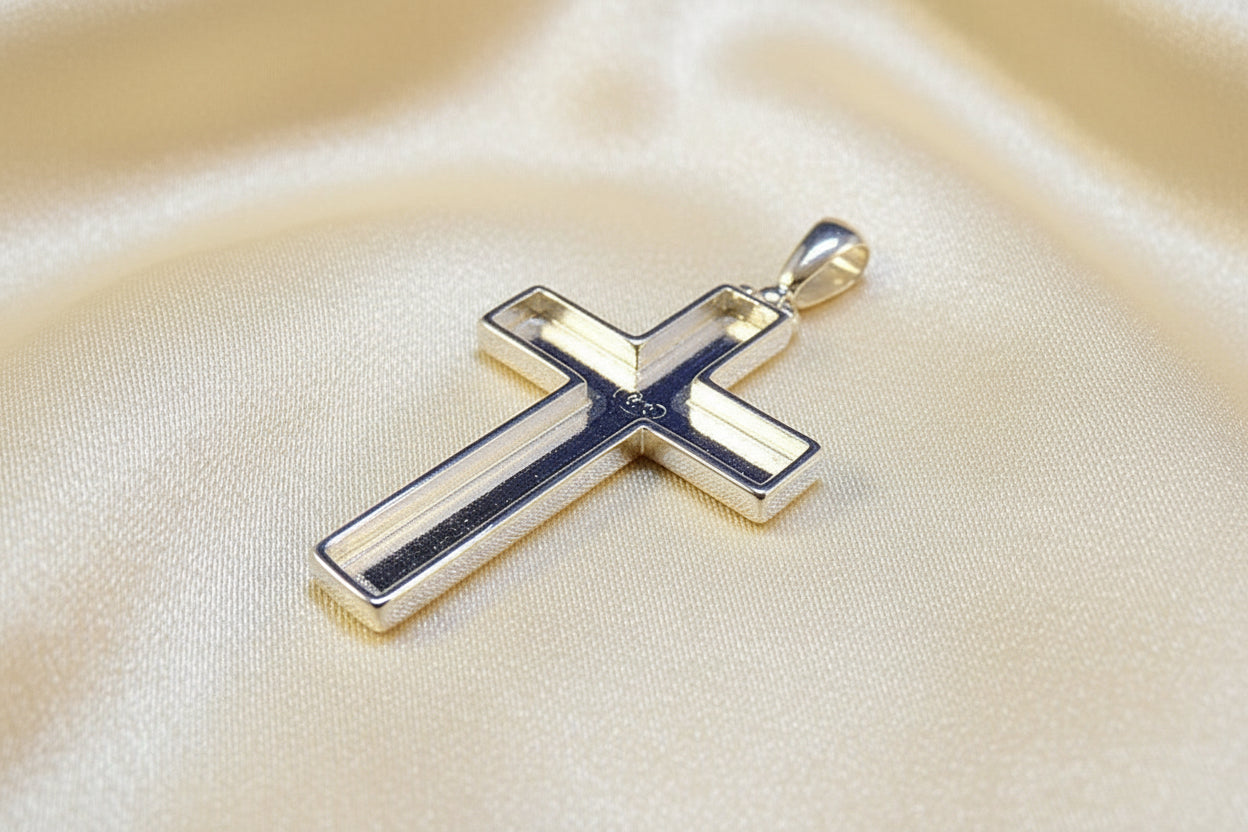 Silver Open Cross Perfect For Resin Work