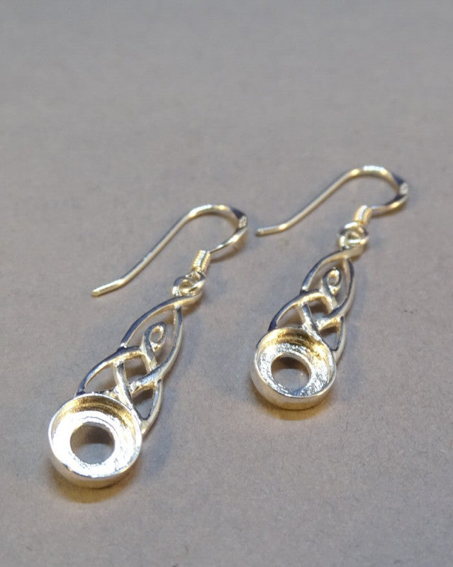 Celtic Drop Earring To Set 6mm Cabochon