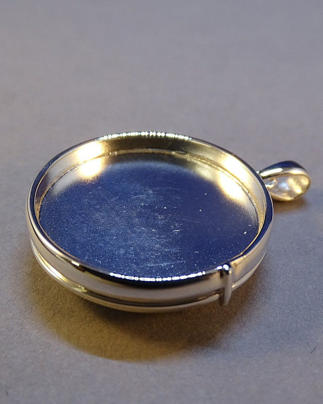 Silver Locket Setting With Bezel For Stone Or Resin 23mm