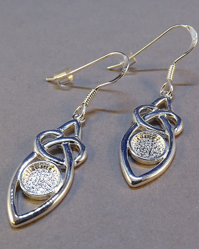 Silver Celtic Drop Mounts For 6mm Cabochon
