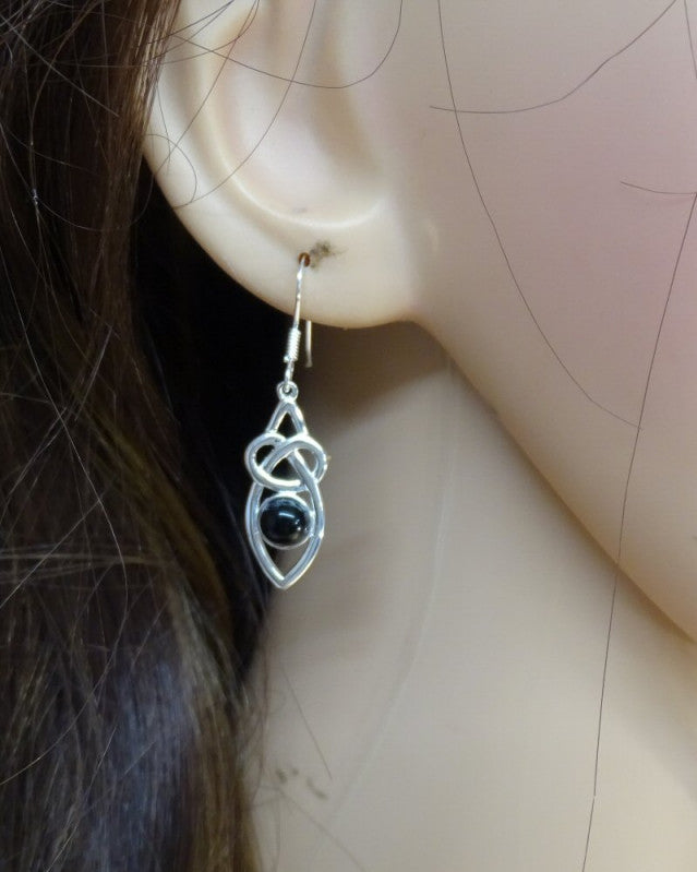 Silver Celtic Drop Mounts For 6mm Cabochon