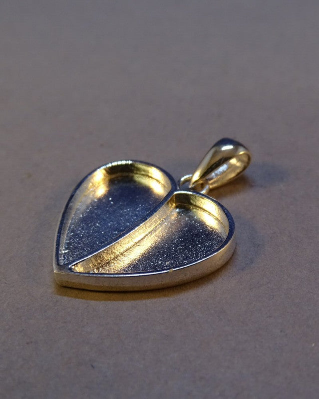 Silver Heart Memorial Pendant Setting For Resin