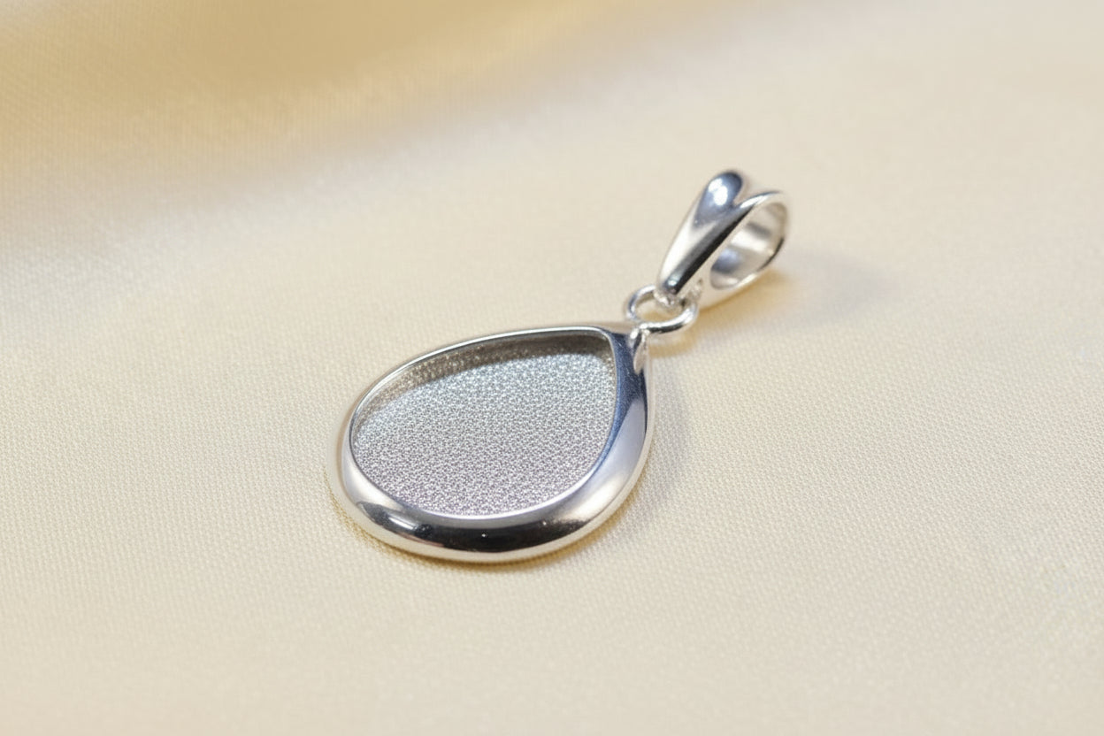 Tear Drop Solid Back Pendant For Resin Or Stones