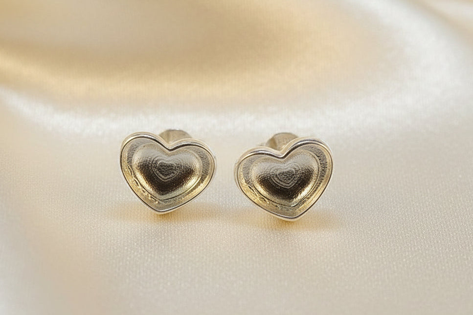 Solid Back Heart Stud Settings Suitable For Resin