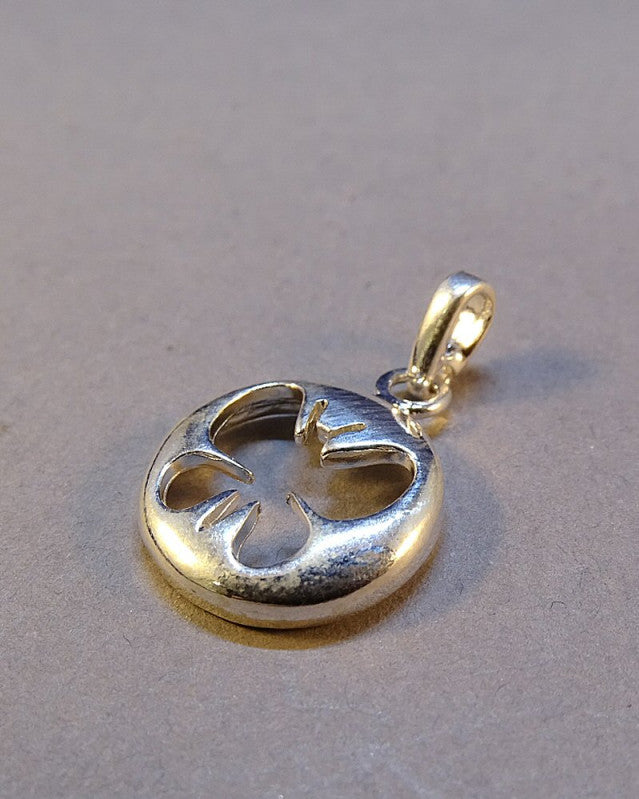 Silver Pendant For 13mm Cabochon With Butterfly Cut Out