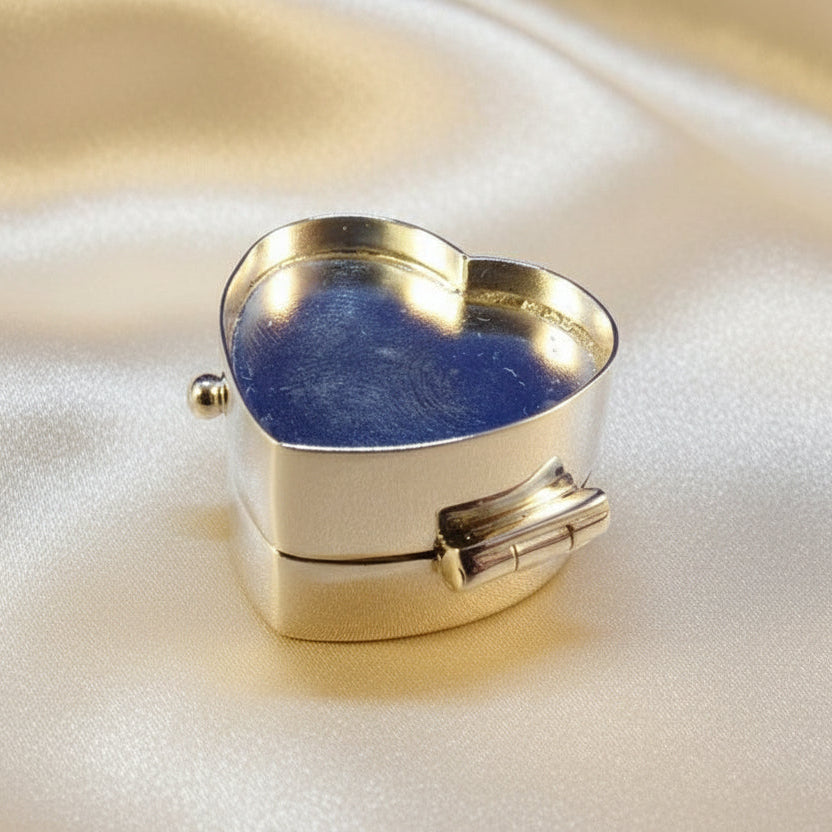 silver heart Pill Box For Use With Resin For Memorial Gift