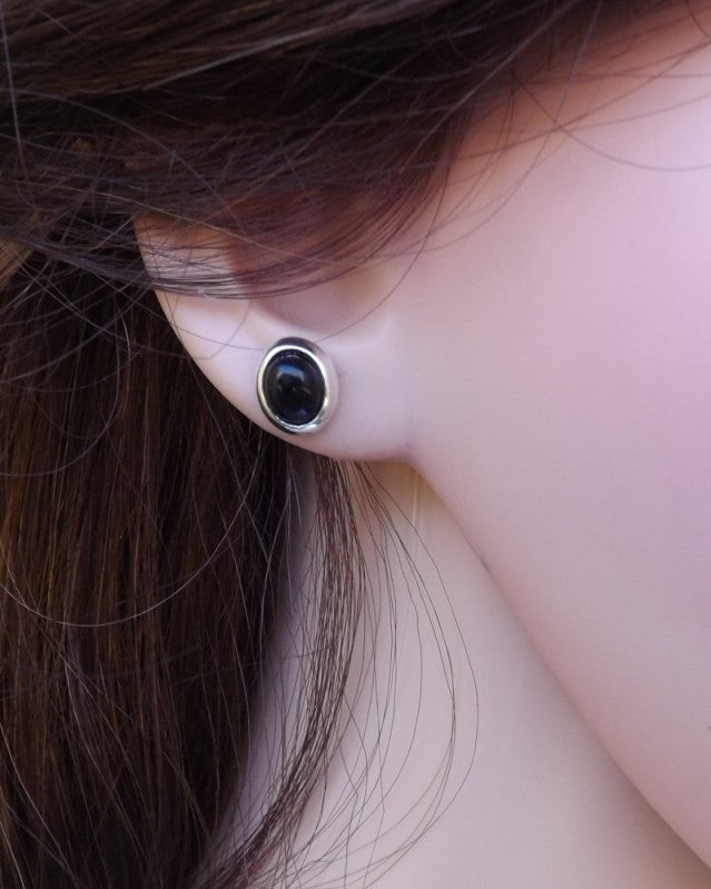 Silver Cushion Edge Ear Studs For Setting Stones