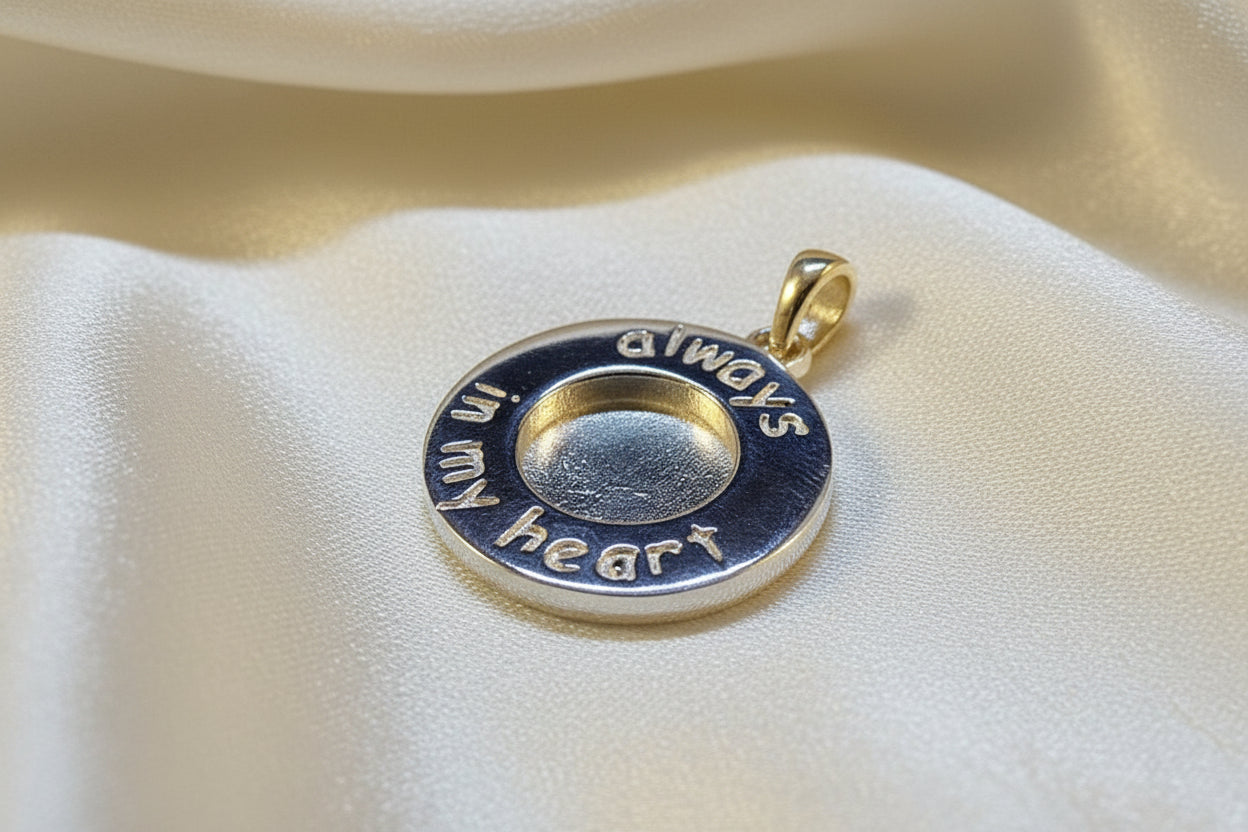 Always In My Heart Memorial pendant For 10mm Or Resin