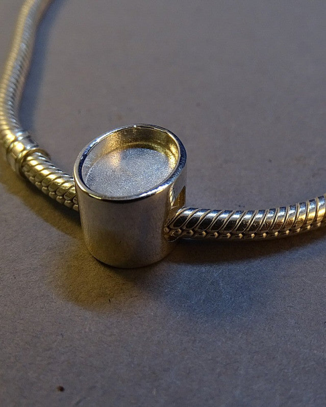 Silver Bangle Charm for 10x8 cabochon or Suitable For Resin