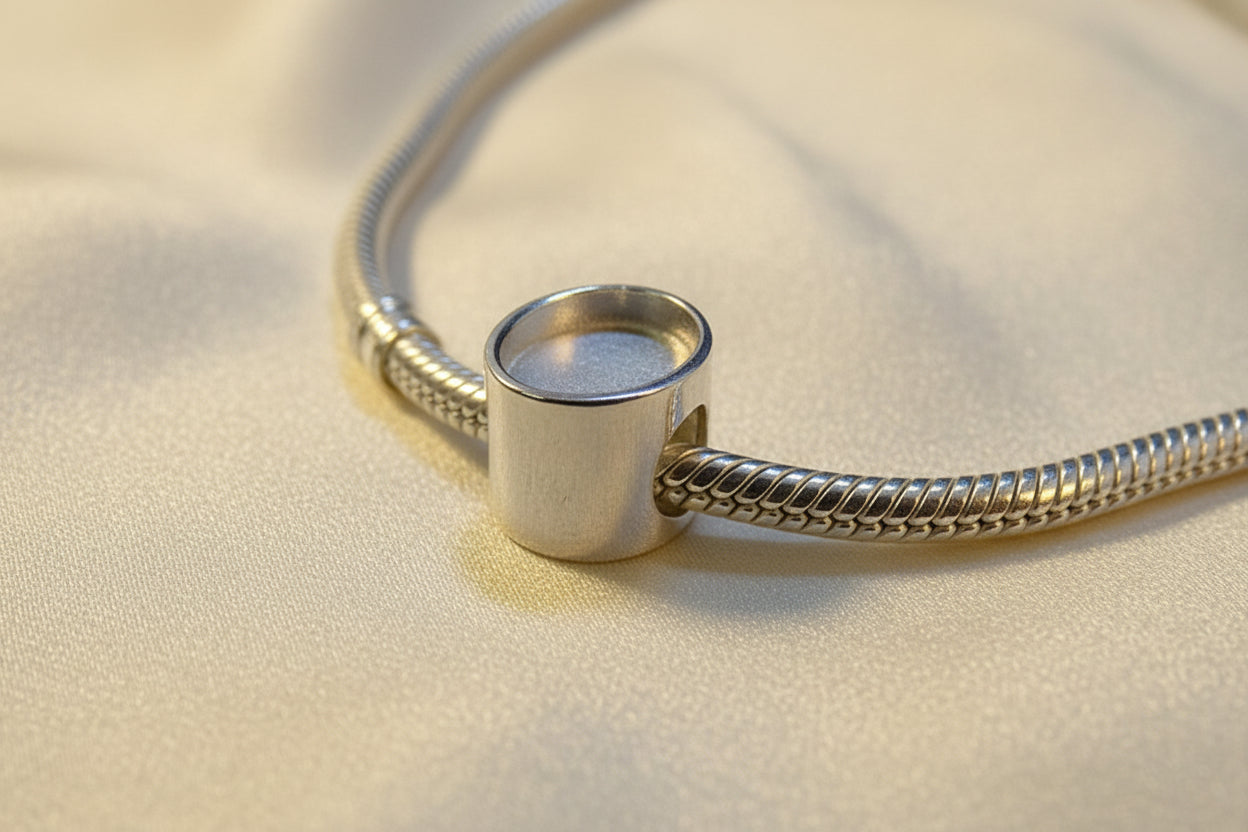 Silver Bangle Charm for 10x8 cabochon or Suitable For Resin