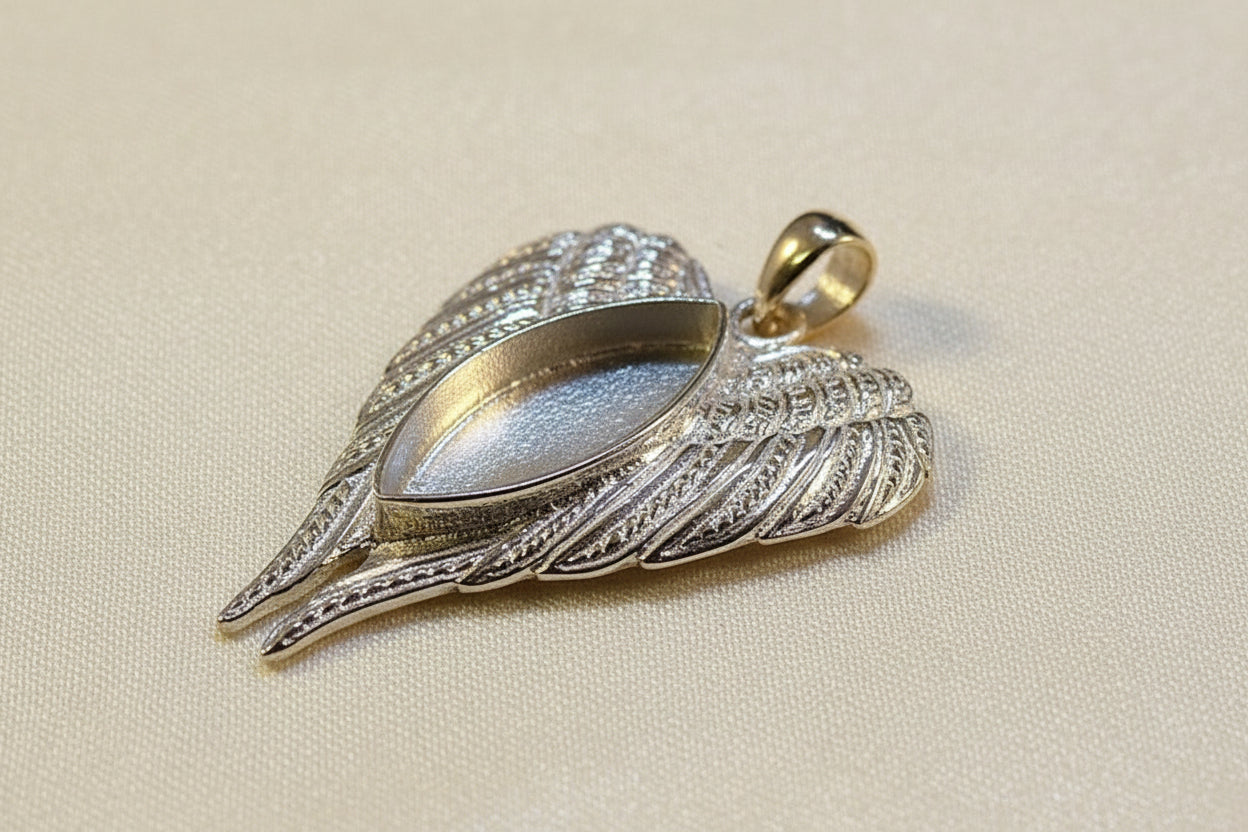 Silver Angel Wings Pendant Memorial Gift