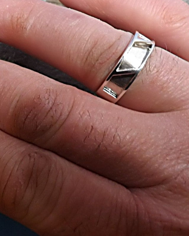 Silver Gents Channel Ring For Resin
