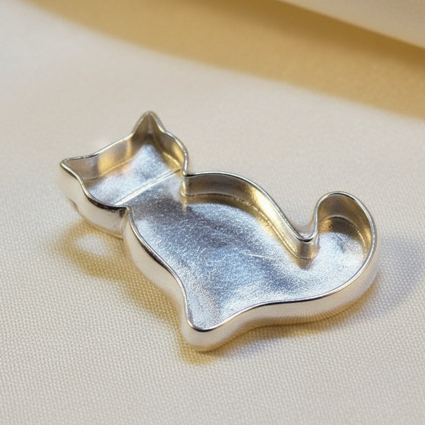 Solid Silver Cat Pendant