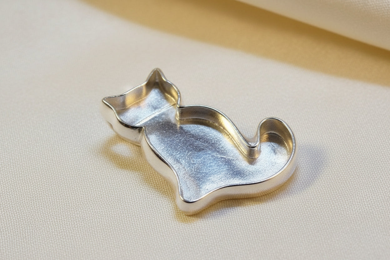 Solid Silver Cat Pendant