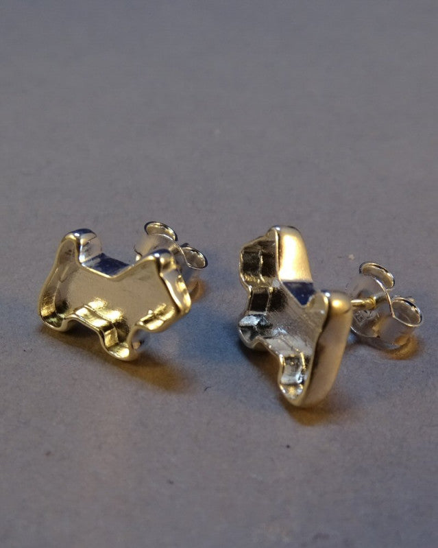 Solid Silver Dog Stud Earrings Great For Resin
