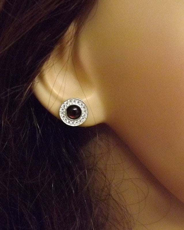 Silver Studs With CZ For 6mm Cabochon Or Resin