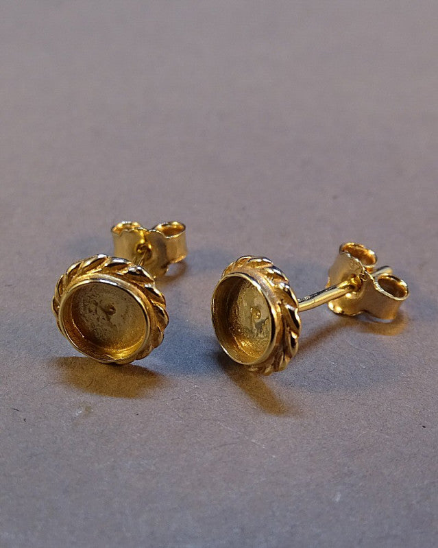 Gold Rope Edge Studs To Fit Cabochons