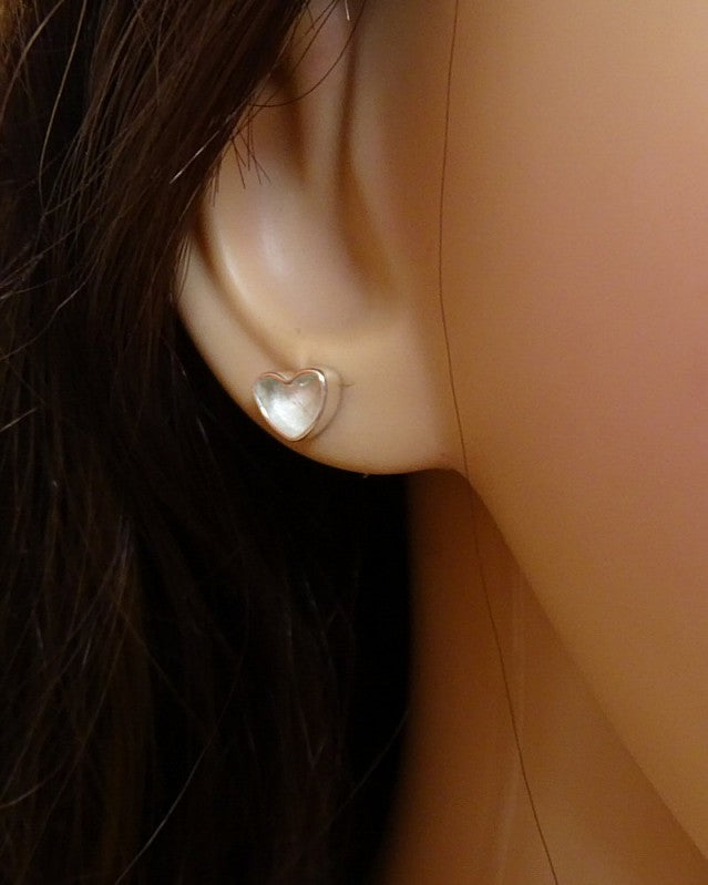 Small Silver Heart Studs Suitable For Resin Or Cut Your Own Stones
